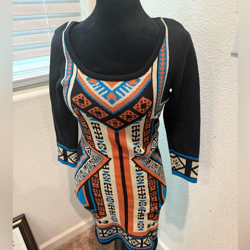 Flying Tomato Aztec Print Sweater Dress‎